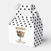 Cute Crazy Cheetah Farm Theme 1st Birthday Geschenkschachtel (Vorderseite)