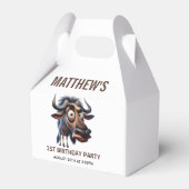 Cute Crazy Cheetah Farm Theme 1st Birthday Geschenkschachtel (Rückseite)