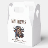 Cute Crazy Cheetah Farm Theme 1st Birthday Geschenkschachtel (Geöffnet)