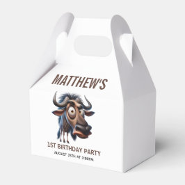 Cute Crazy Cheetah Farm Theme 1st Birthday Geschenkschachtel