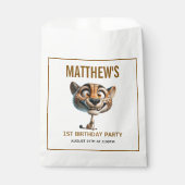 Cute Crazy Cheetah Farm Theme 1st Birthday Geschenktütchen (Vorderseite)