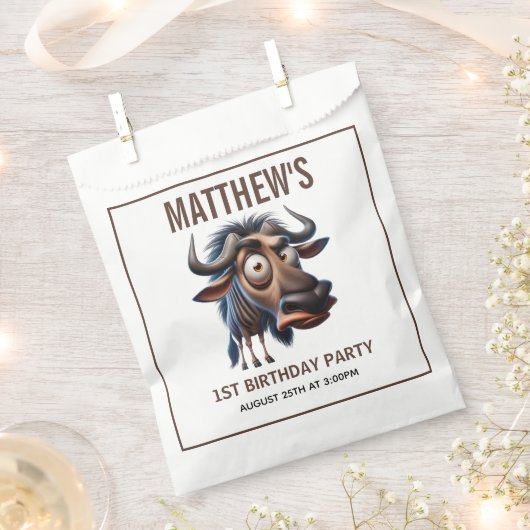 Cute Crazy Cheetah Farm Theme 1st Birthday Geschenktütchen (Ausgeschnitten)