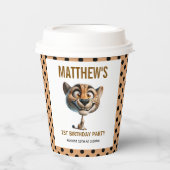 Cute Crazy Cheetah Farm Theme 1st Birthday Pappbecher (Vorderseite)