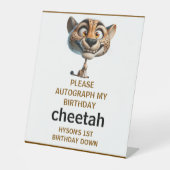 Cute Crazy Cheetah Farm Theme 1st Birthday Sockelschild (Vorderseite)
