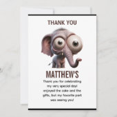 Cute Crazy elephant Farm Theme 1st Birthday Dankeskarte (Vorderseite)