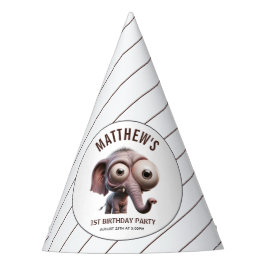 Cute Crazy elephant Farm Theme 1st Birthday Partyhütchen