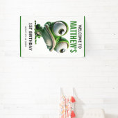 Cute Crazy Frog Farm Theme 1st Birthday Banner (InSitu)