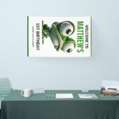 Cute Crazy Frog Farm Theme 1st Birthday Banner (Messe)