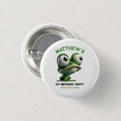 Cute Crazy Frog Farm Theme 1st Birthday Button (Vorne & Hinten)