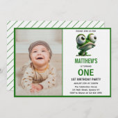 Cute Crazy Frog Farm Theme 1st Birthday Einladung (Vorne/Hinten)