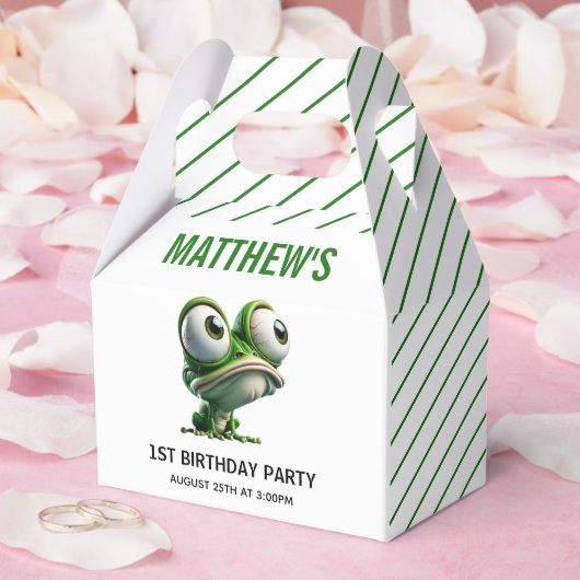 Cute Crazy Frog Farm Theme 1st Birthday Geschenkschachtel (Hochzeit)