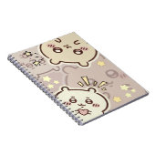 Cute Cream Bear Pattern Spiral Notebook - Minimali Notizblock (Rechte Seite)