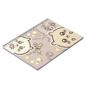 Cute Cream Bear Pattern Spiral Notebook - Minimali Notizblock (Linke Seite)