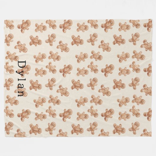 Cute Cream Gingerbread Cookies Fleecedecke (Vorderseite (Horizontal))