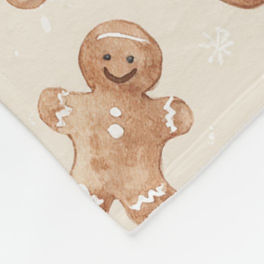 Cute Cream Gingerbread Cookies Fleecedecke (Ecke)