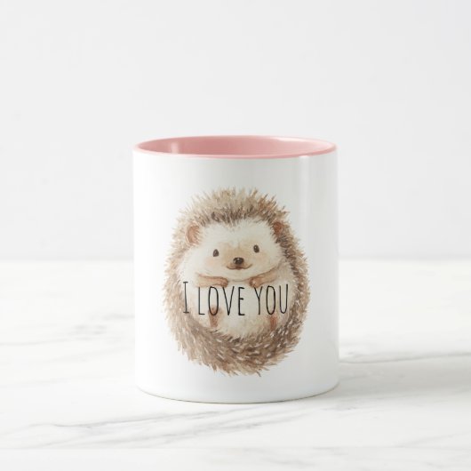 Cute Cream Hedgehog Tasse (Zentrum)