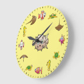 Cute Creatures of the Deep Sea Themed Große Wanduhr (Winkel)