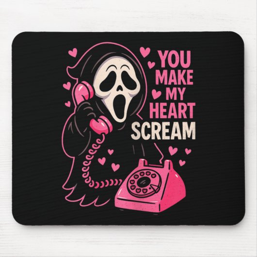 Cute Creepy Horror Make My Heart Scream Valentine’ Mousepad (Vorne)