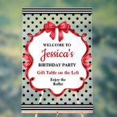 Cute Crimson Bow Birthday Acrylschild (Neutral)