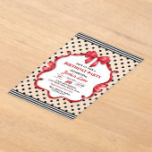 Cute Crimson Bow Birthday Invitation Acryleinladungen (Ablage )