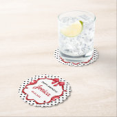 Cute Crimson Bow Birthday Untersetzer (Vor Ort)