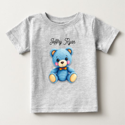Cute Crochet Bear Personalized Baby T-shirt (Vorderseite)