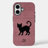Cute Crochet Black Cat Custom Initials Monogram   Case-Mate iPhone Hülle (Rückseite)