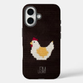 Cute Crochet Chicken Custom Initials Monogram   Case-Mate iPhone Hülle (Rückseite)