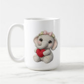 Cute Crochet Elephant Holding Heart Amigurumi Art Kaffeetasse (Links)