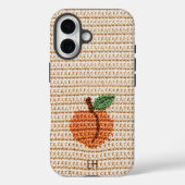 Cute Crochet Peach Fruit Yarn Custom Name Initials Case-Mate iPhone Hülle (Rückseite)
