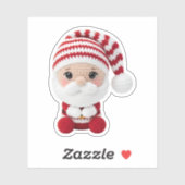 Cute Crochet Santa Christmas Sticker (Blatt)