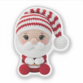 Cute Crochet Santa Christmas Sticker (Vorderseite)