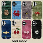 Cute Crochet Squirrel Custom Initials Monogram   Case-Mate iPhone Hülle