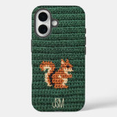 Cute Crochet Squirrel Custom Initials Monogram   Case-Mate iPhone Hülle (Rückseite)