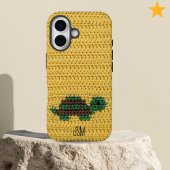 Cute Crochet Turtle Custom Initials Monogram   Case-Mate iPhone Hülle
