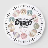 Cute Crochet Yarn Wall Clock | Decor Gift Idea Große Wanduhr (Vorderseite)