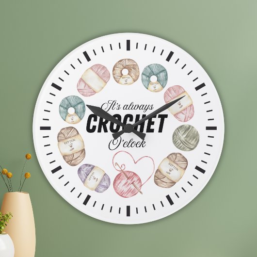Cute Crochet Yarn Wall Clock | Decor Gift Idea Große Wanduhr