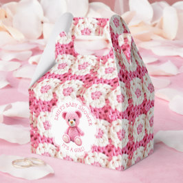 Cute Crocheted Teddy Bear Girl's Baby Shower Geschenkschachtel