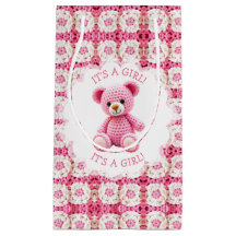 Cute Crocheted Teddy Bear Girl's Baby Shower