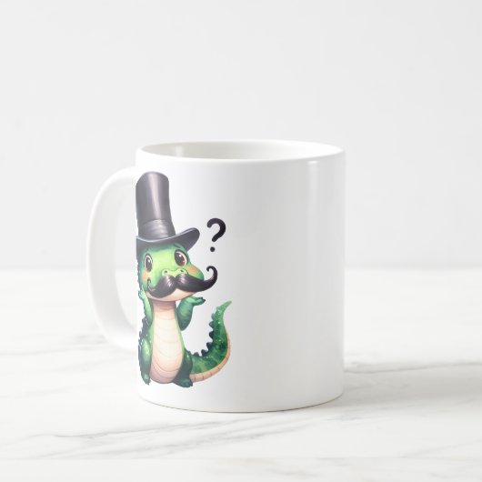 Cute Crocodile Gentleman Fun Art Kaffeetasse (Vorderseite Links)