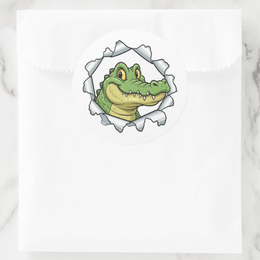 Cute Crocodile Torn Paper Sticker (Tasche)