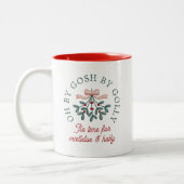 Cute Cross Stitch Mistletoe Christmas Holiday Zweifarbige Tasse (Links)