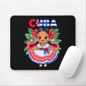 Cute Cuba Cuban Girl Traditional Dress Trocal Flow Mousepad (Mit Mouse)
