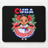 Cute Cuba Cuban Girl Traditional Dress Trocal Flow Mousepad (Vorne)