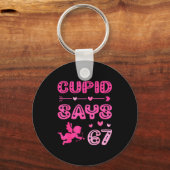 Cute Cud Says 67 Funny Meme Nk Valentine's Day  Schlüsselanhänger (Vorderseite)
