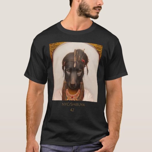 Cute cuddly face portrait of an Ancient dog as C T-Shirt (Vorderseite)