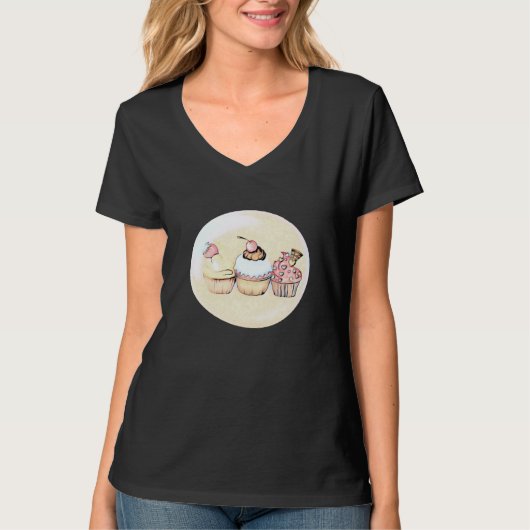 Cute Cupcake Bakery Cake Baking T-Shirt (Vorderseite)
