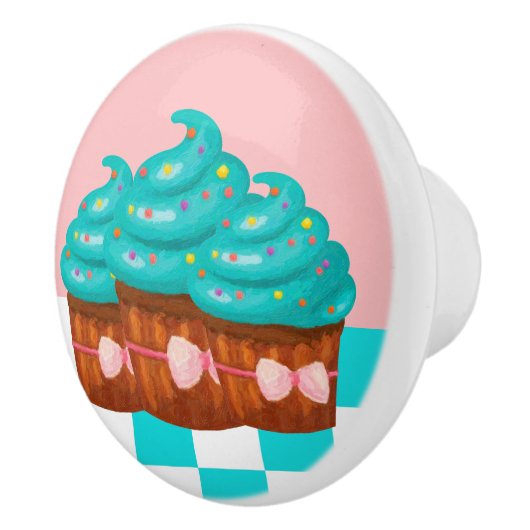 Cute Cupcake Kitchen Decor Keramikknauf (Rechts)