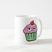 Cute Cupcake with Eyes Mug Kaffeetasse (VorderseiteRechts)