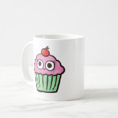 Cute Cupcake with Eyes Mug Kaffeetasse (Vorderseite Links)